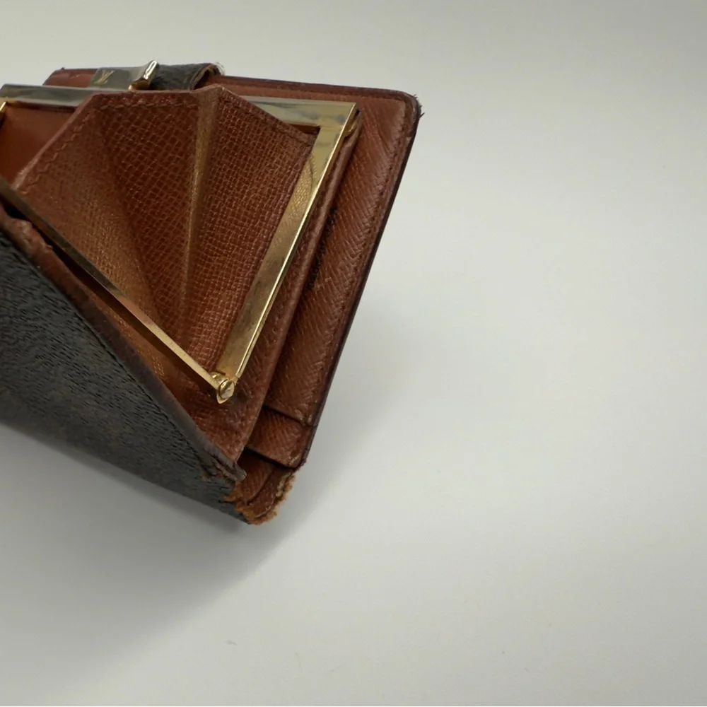 Louis Vuitton Brown Monogram French Purse Wallet Silver | Women’s | Used |